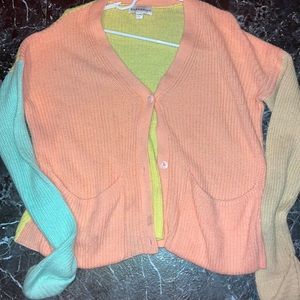Cute multi color cardigan sweater